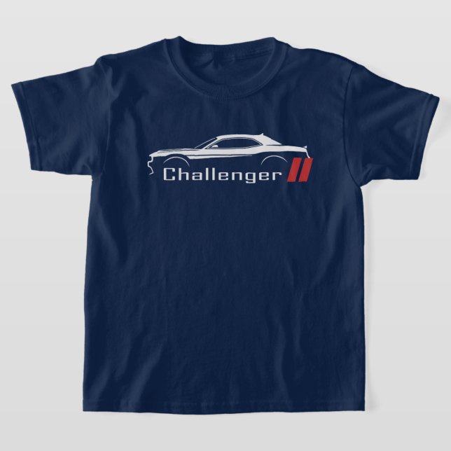 Dodge Challenger Muscle Car American Flag T-Shirt (Poser)