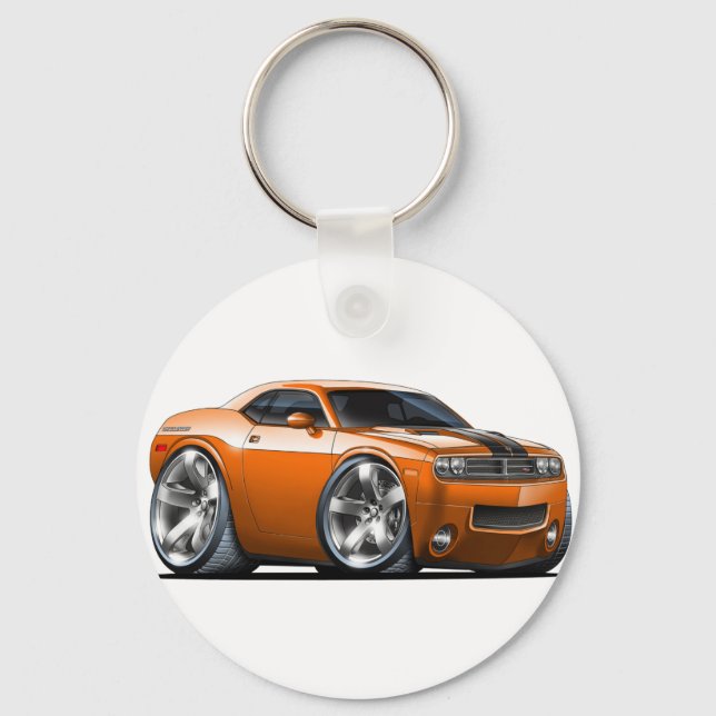Dodge Challenger Orange Car Keychain (Front)
