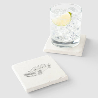 Dodge Challenger Pencil Drawing Mopar Muscle Car Stone Coaster
