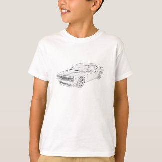 Dodge Challenger Pencil Sketch Mopar Kids T-Shirt