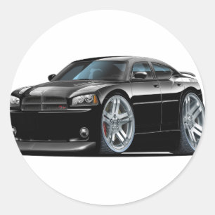 Dodge Charger Daytona Black Car Classic Round Sticker