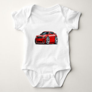 Dodge Charger Daytona Red Car Baby Bodysuit
