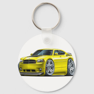 Dodge Charger Daytona Yellow Car Keychain