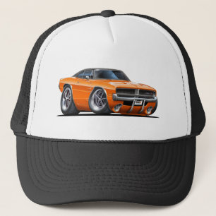 Dodge Charger Orange Car Trucker Hat