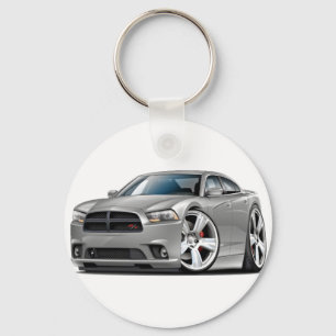 Dodge Charger RT Silver Car Keychain