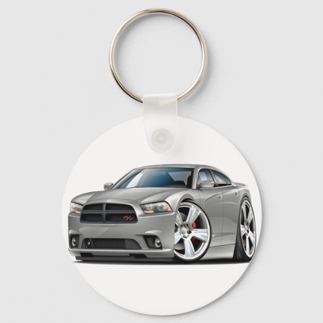 Dodge Charger RT Silver Car Keychain (Front)