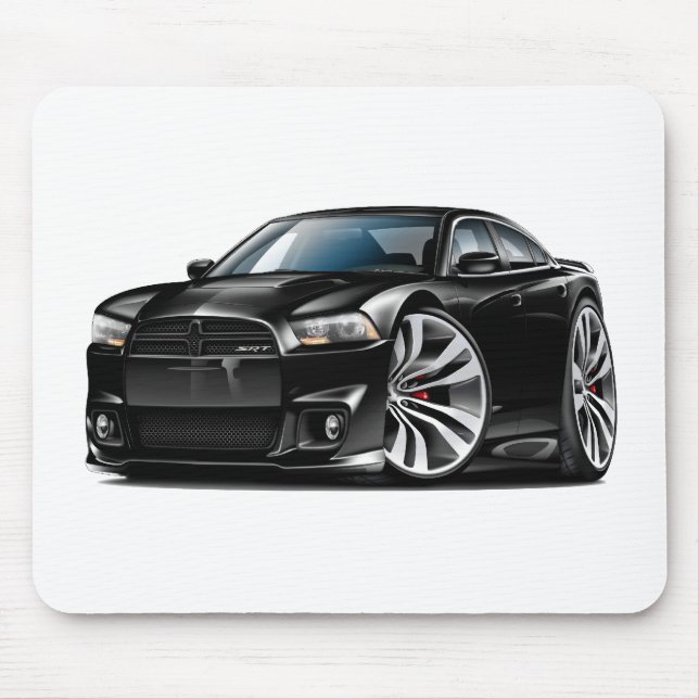 Dodge Charger SRT8 Black Car Mouse Pad (Front)