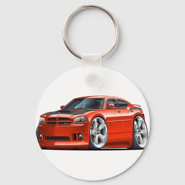 Dodge Charger Super Bee Red Car Keychain (Front)