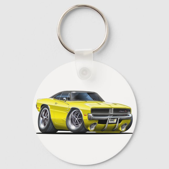 Dodge Charger Yellow Car Keychain (Front)