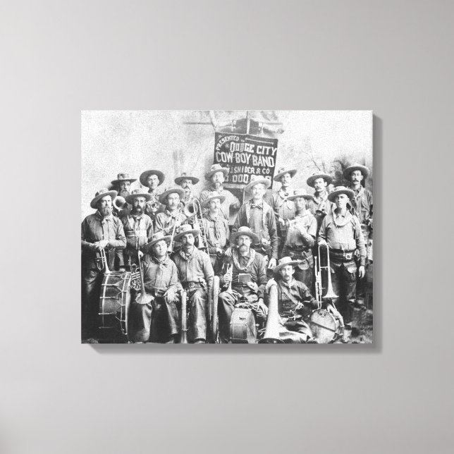 Dodge City Cow-Boy Band with Instruments Canvas Print (Front)