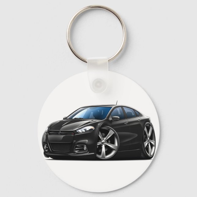 Dodge Dart Black Car Keychain (Front)