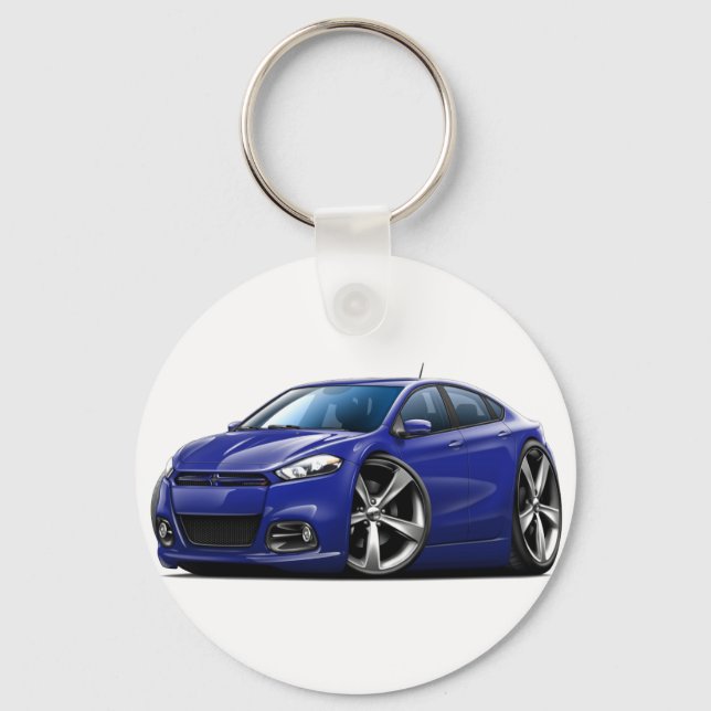 Dodge Dart Dk Blue Car Keychain (Front)