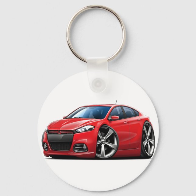 Dodge Dart Red-Black Grill Car Keychain (Front)