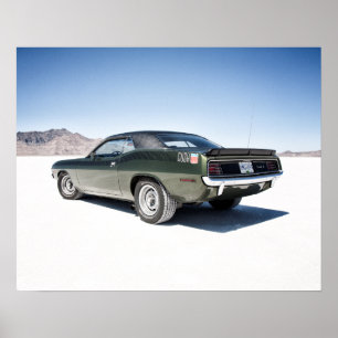 Dodge hemi cuda on Bonneville salt flats Poster