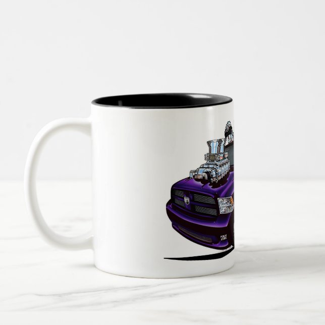 Dodge Ram plum crazy Truck Two-Tone Coffee Mug (Left)