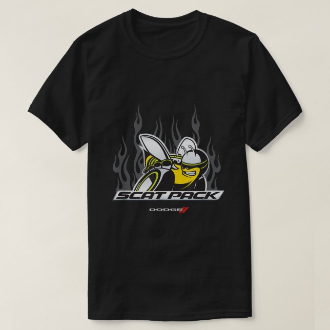 Dodge Scat Pack Flames  T-Shirt (Design Front)