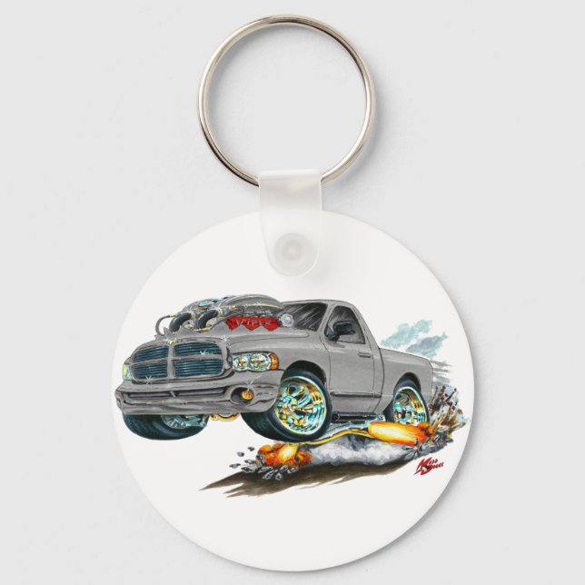Dodge SRT10 Grey Truck Keychain (Front)