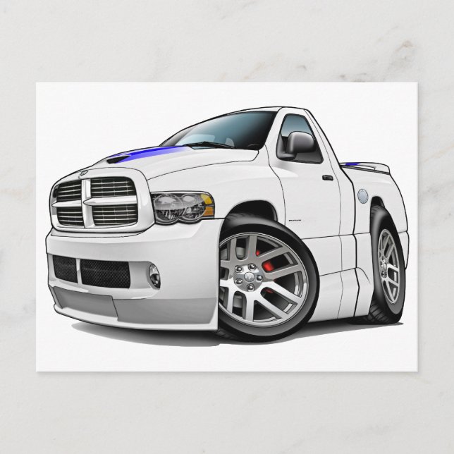 Dodge SRT10 Ram White Postcard (Front)