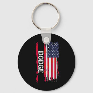 Dodge Usa Flag Keychain
