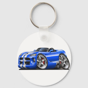 Dodge Viper Roadster Blue-White Car Keychain