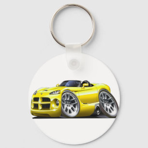 Dodge Viper Roadster Yellow Car Keychain