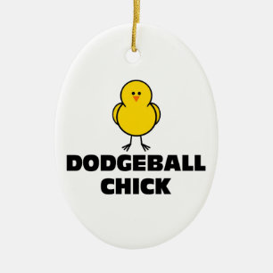 Dodgeball Chick Ceramic Ornament
