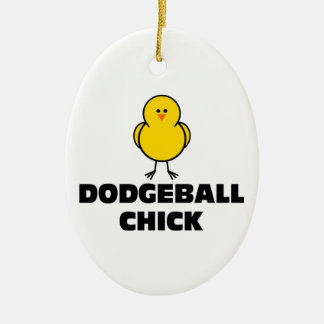 Dodgeball Chick Ceramic Ornament