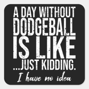 Dodgeball funny sports gift idea square sticker