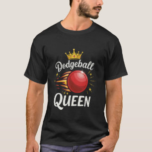 Dodgeball Queen with Crown and Red Ball Design T-Shirt