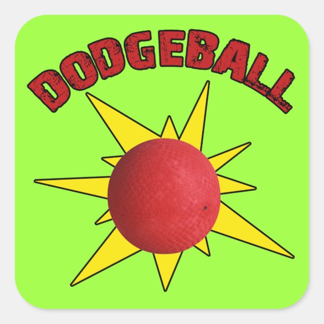 Dodgeball Square Sticker (Front)
