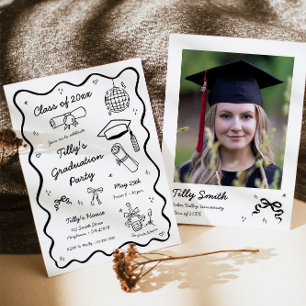 Dodle Graduation Party Invitation Whimsical Fun