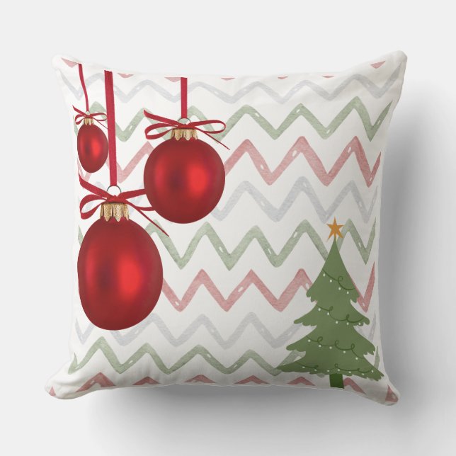 Dodo Craft Studio Cozy Christmas Ornaments Art Throw Pillow (Front)