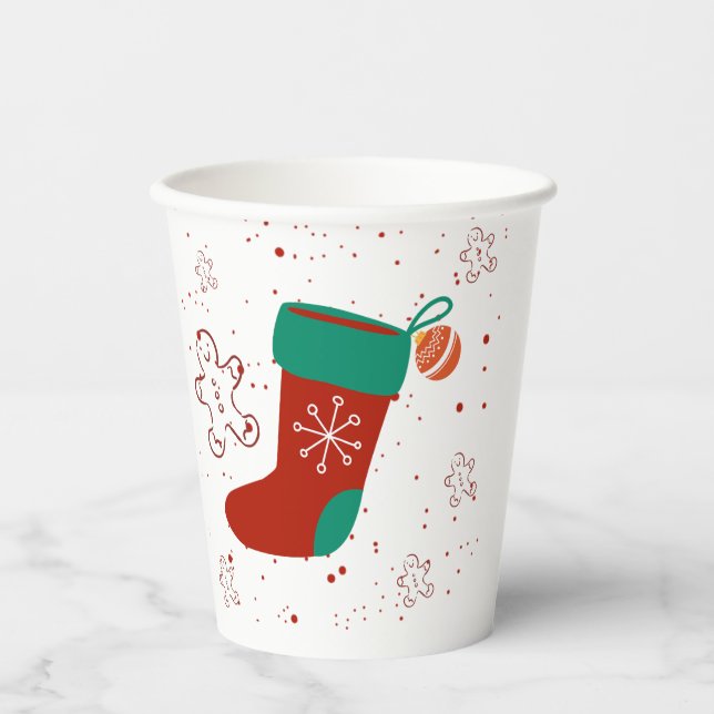 Dodo Craft Studio Cute Christmas Stocking Holiday. Paper Cups (Front)