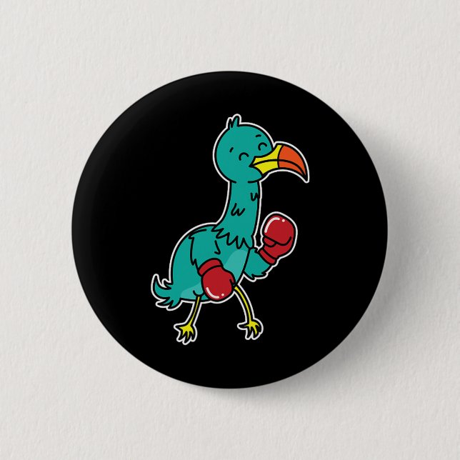Dodo Does Boxing  2 Inch Round Button (Front)