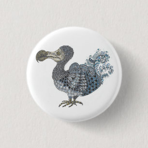 Dodo extinct bird  1 inch round button
