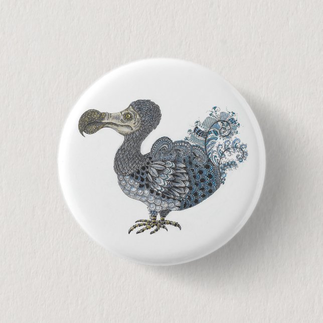 Dodo extinct bird  1 inch round button (Front)