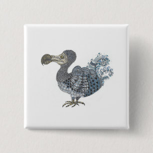 Dodo extinct bird  2 inch square button