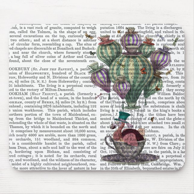 Dodo in Teacup with Dragonflies Mouse Pad (Front)