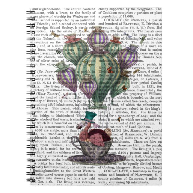 Dodo in Teacup with Dragonflies Notebook (Front)