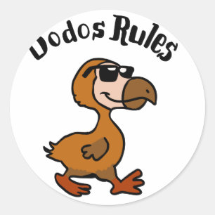 Dodo rules   choose background colour classic round sticker