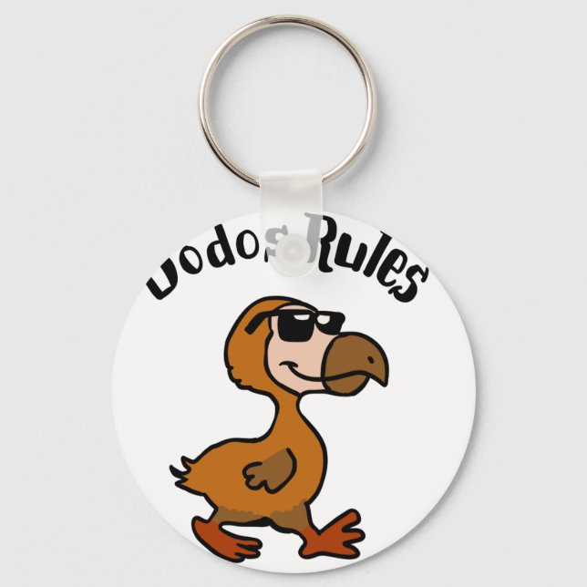Dodo rules | choose background colour keychain (Front)