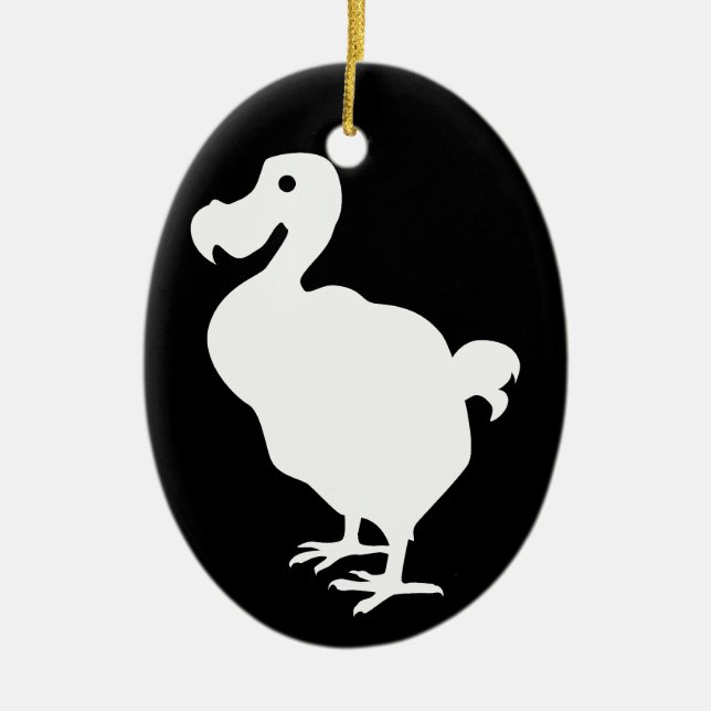 Dodo Silhouette Ceramic Ornament (Front)