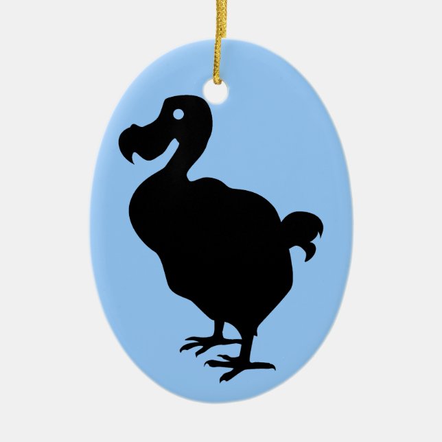 Dodo Silhouette Ceramic Ornament (Front)