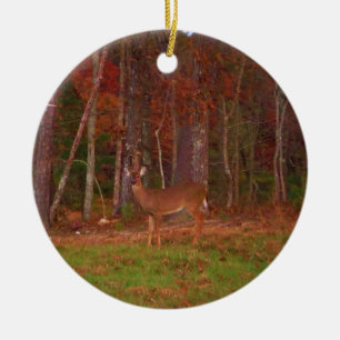 Doe a Deer in Lake Arrowhead Ceramic Ornament