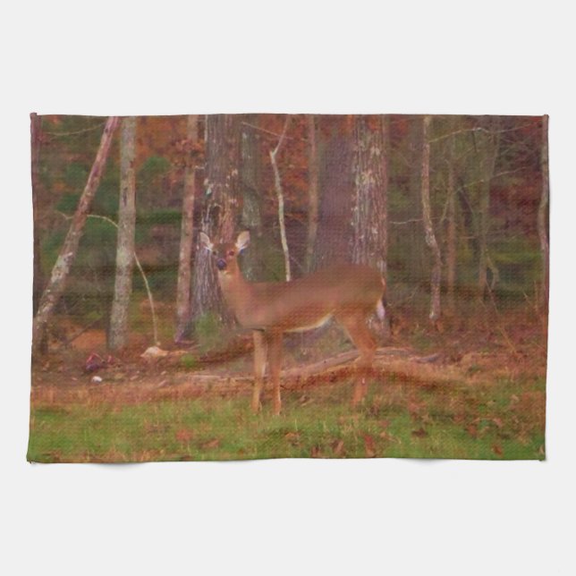 Doe a Deer in Lake Arrowhead Kitchen Towel (Horizontal)