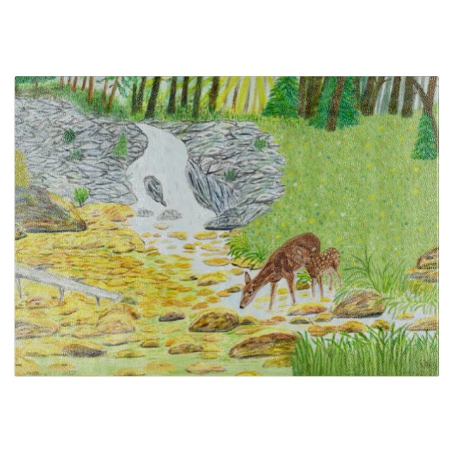 Doe and Fawn Cutting Board (Front)
