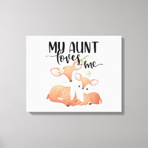 Doe and Fawn My Aunt Loves Me Canvas Print