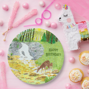 Doe and Fawn Paper Plate