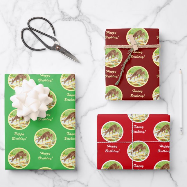 Doe and Fawn Wrapping Paper Sheet (Front)