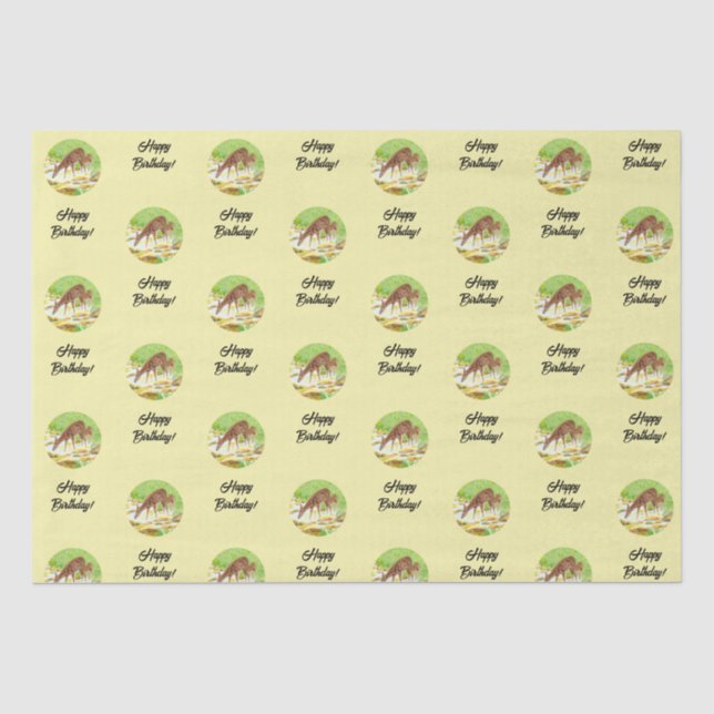 Doe and Fawn Yellow Tissue Paper (Front)